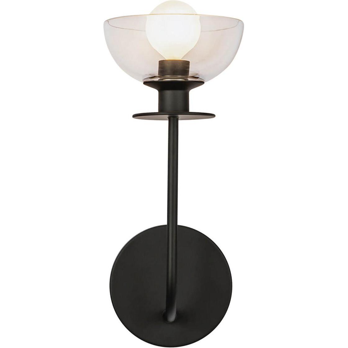 Elstead Lighting, Illuminazione esterna, Elstead Sylvia Wandleuchte E14 Mattes Schwarz Glas klar (E14)