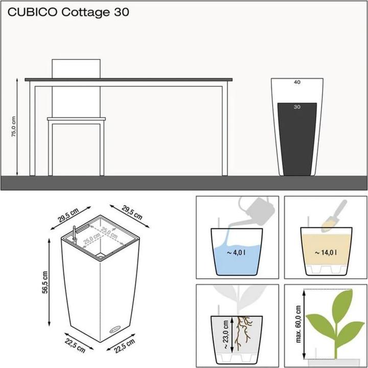 Produktbild Lechuza Cubico Cottage (29.50 x 56.50 cm)