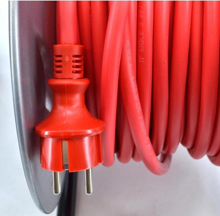 Produktbild Awtools PRZEDŁUŻACZ BĘBEN METALOWY CZERWONY HEAVY DUTY 50m 3x2,5 mm 16A / 3680W / IP44 (50 m, 2.50 mm²)