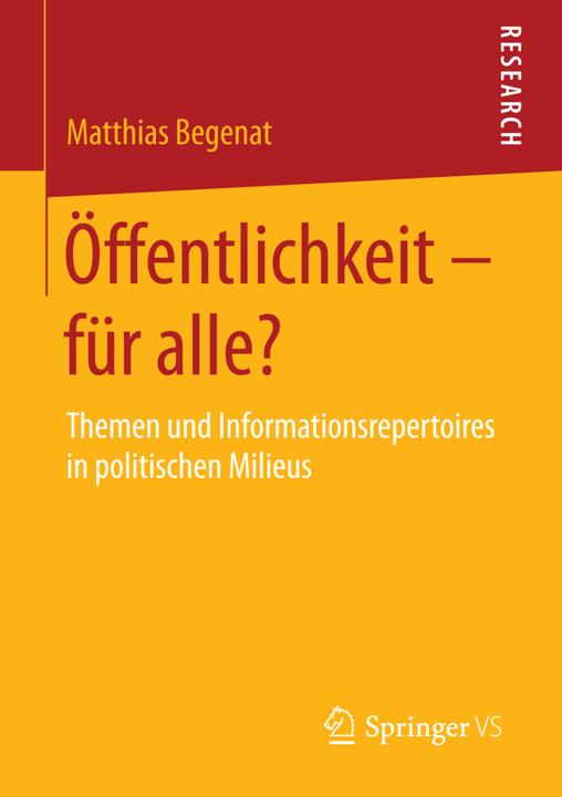 Produktbild Öffentlichkeit - für alle? (Deutsch, Matthias Begenat, 2015)