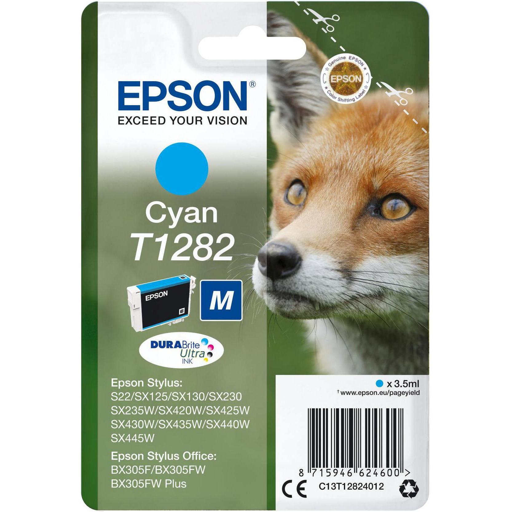 Epson, Druckerpatrone, T1282 - størrelse M - cyan - ori