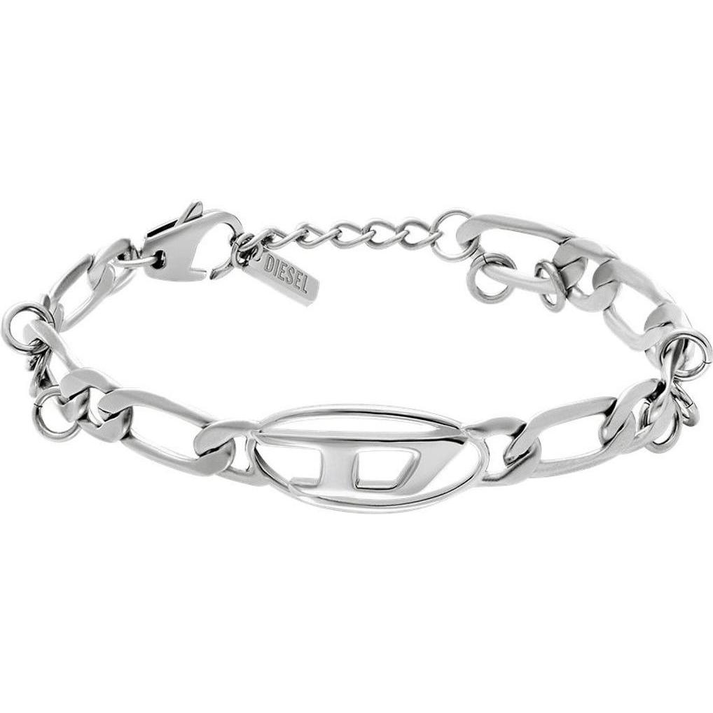 Diesel, Bracciale, Armband Oval D Logo, (17.50 cm, Acciaio inossidabile, Ottone)