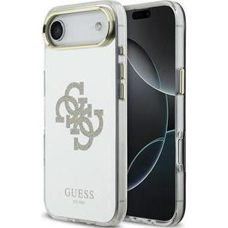 Guess PC/TPU Mirror 4G Glitter Logo MagSafe Case for iPhone Air Gold (Apple iPhone Air), Cover smartphone, Oro, Trasparente