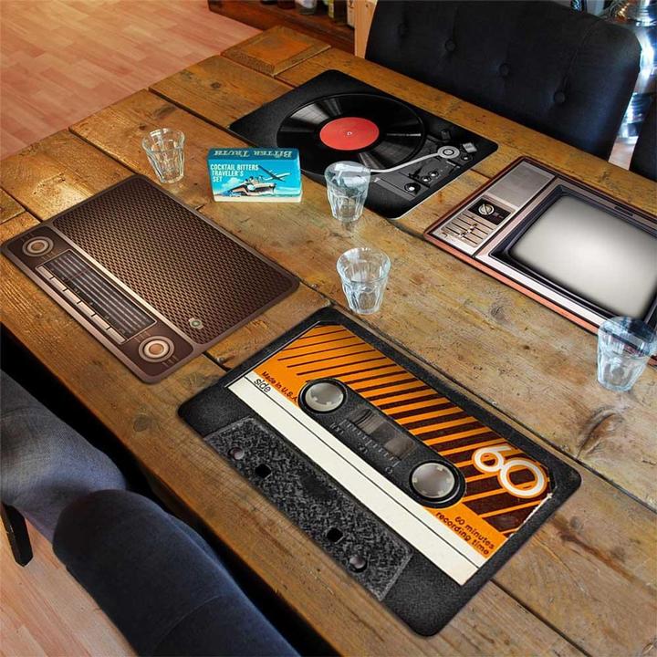 Productafbeelding Mikamax Retro Placemats - Set van 4 - Placemat - Veelkleurig - Polypropyleen - Tafeldecoratie - 45 (4 Pcs., 45 x 28 cm)