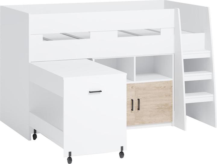 HTI-Living Bett 90x200 cm Hochbett mit Schreibtisch (90 x 200 cm)