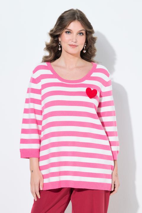 Produktbild Miamoda Strickshirt, Komfort Fit, Ringel, abnehmbare Herz-Brosche (42)