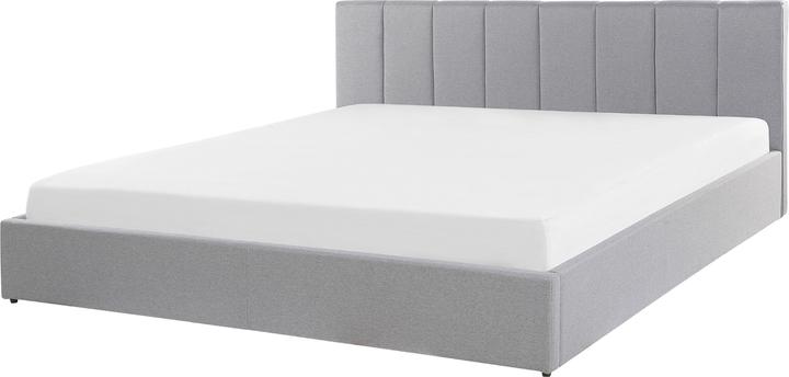 Actual product image Beliani Light grey upholstered bed with folding bed base 180 x 200 cm DREUX (180 x 200 cm)