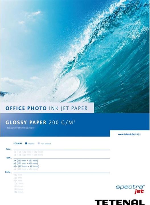 Produktbild Tetenal 200 Gram Glossy A3 20 Sheets Office Photo (8081742) (200 g/m², A3, 20 Stk.)