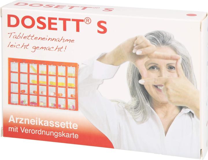 Actual product image Dosett S Medication cassette with prescription card red, 1 pc. Dosette