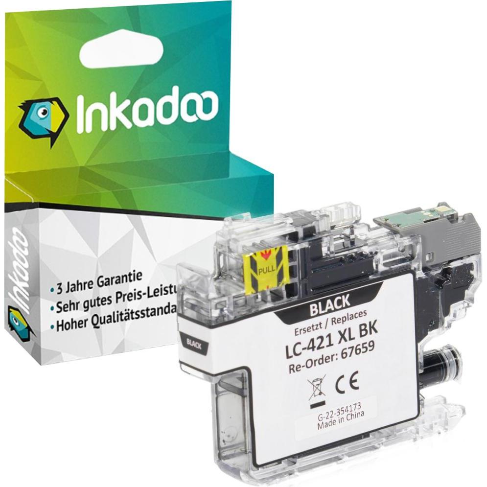 Inkadoo, Druckerpatrone, Kompatibel zu Brother LC-421 XL (BK)
