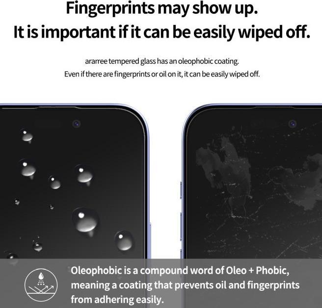 Immagine prodotto Araree Protezione dello schermo in vetro blindato CLASS Kit di installazione facile (1 pz., Apple iPhone 16 Pro)