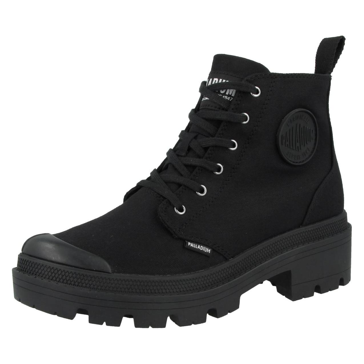 Palladium, Damen, Boots + Stiefel, Pallabase Twill Damenschuhe, Schwarz, (42)