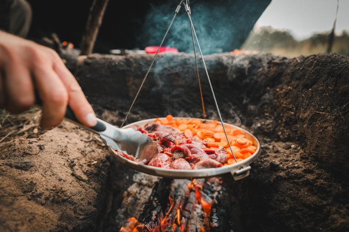 Image du produit Solognac Plaque de cuisson Plancha tripode acier inoxydable