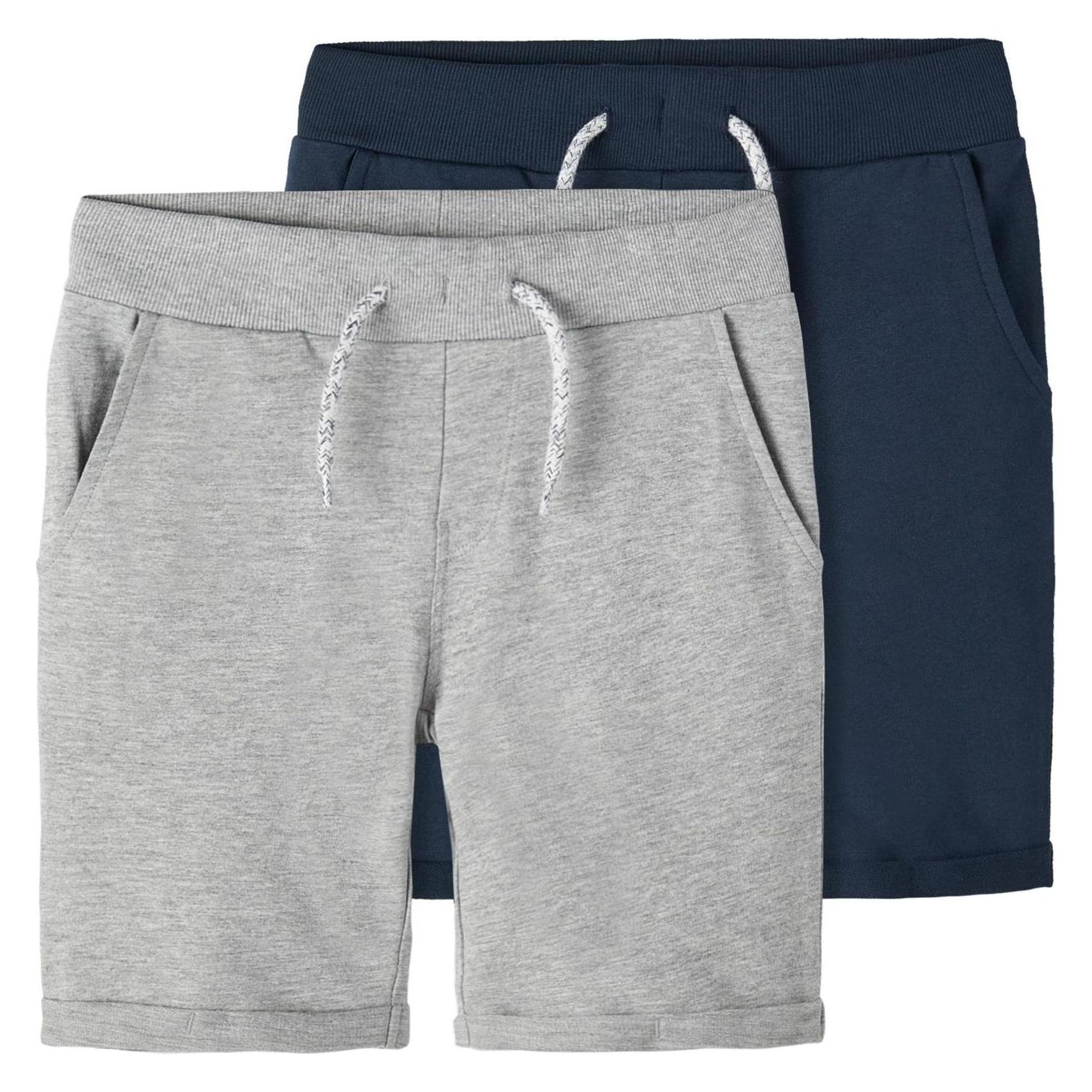 Name It, Jungen, Shorts, 2er-Pack Sweatshorts, Grau, (164)