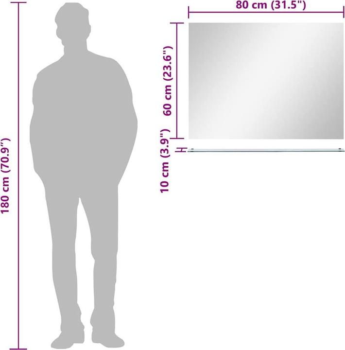 Immagine prodotto vidaXL Wandspiegel (80 x 60 cm)