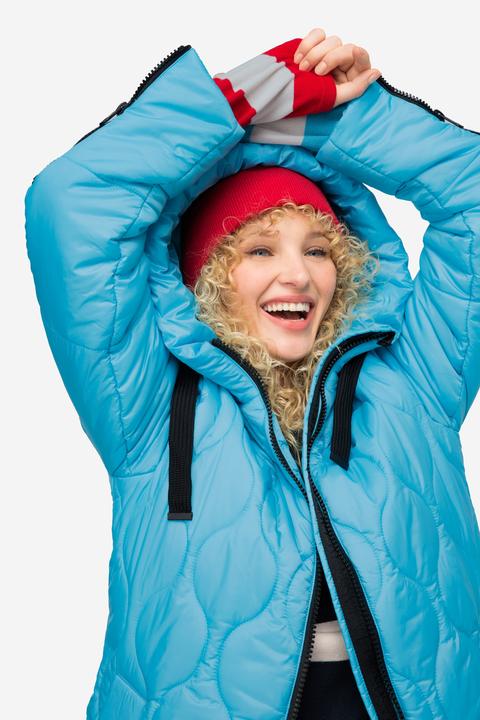 Produktbild Laurasøn Long-Steppjacke, Kapuze, Zipper, Langarm, fällt kleiner aus (S)