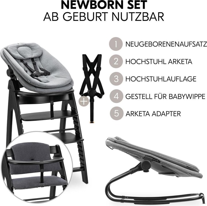 Actual product image Hauck Hochstühle Arketa Beech 4-tlg. Newborn Set - Hochstuhl (High chair booster seat)
