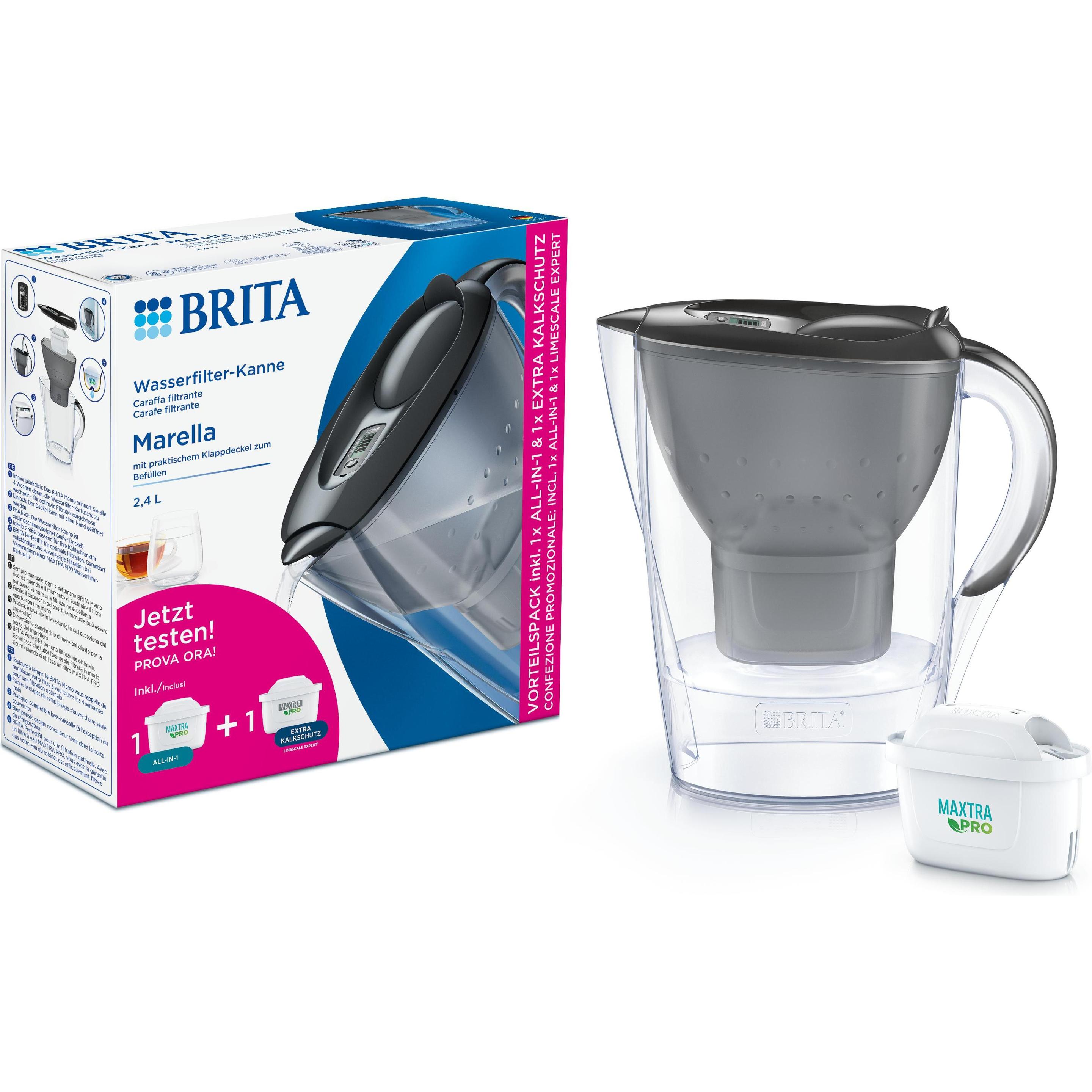 Brita Marella weiss inkl. inkl. 1x ALL-in-1, 1x Extra Kalk, Wasserfilter, Weiss