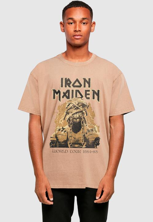 Produktbild Merchcode Powerslave - Mummy World Tour 1984-85 Acid Washed Oversize Tee - 190119 (4XL)