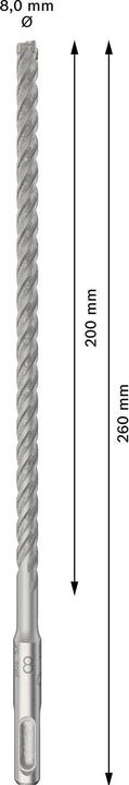 Productafbeelding Bosch Professional Zubehör BOSCH hardmetalen hamerboor SDS-Plus-p5X lengte 260 mm boor ø 8 mm - 10 stuks (8 millimeter)