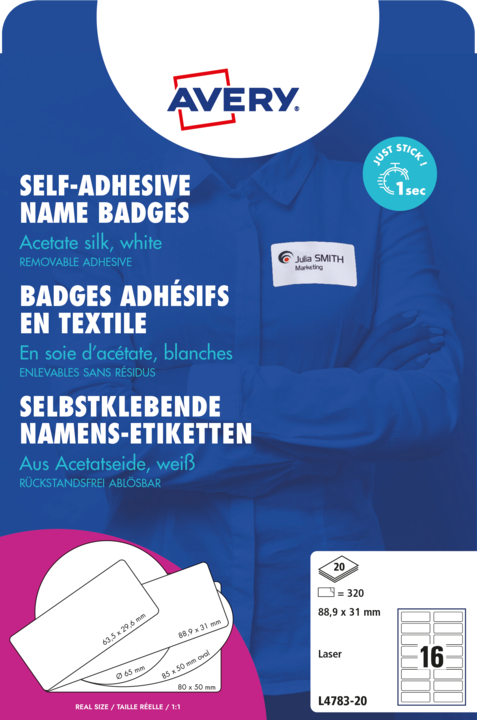 Actual product image Avery Name labels