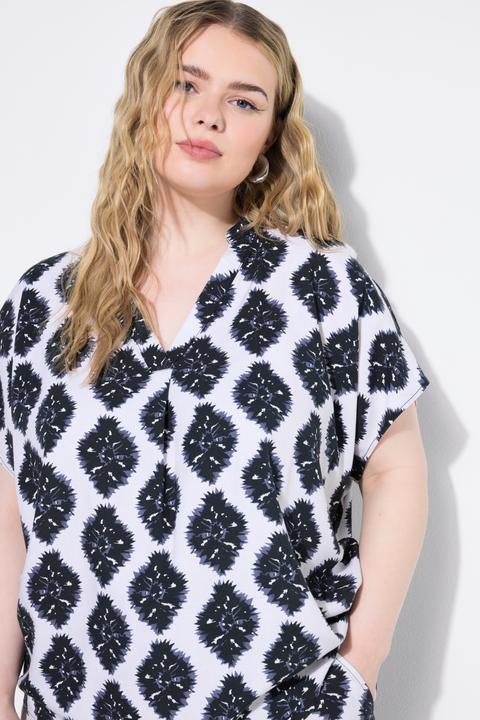 Actual product image Studio Untold Abstract Print Cap Sleeve Blouse (54)