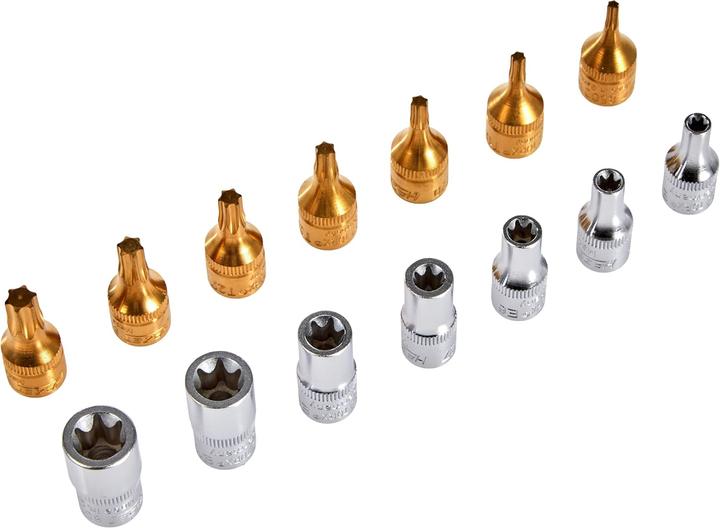 Produktbild HAZET Werkzeug Satz ∙ TORX 163-251/14 ∙ Vierkant6,3 mm (1/4 Zoll) ∙ Aussen TORX Profil, Innen TORX…
