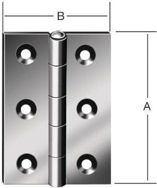 Actual product image Vormann Hinge Height 50 mm Width 39 mm Thickness 1.2 mm Steel blue galvanised rolled, half-width