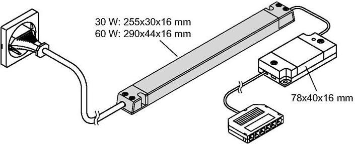 Produktbild L&S Emotion 1-Kanal Funksteuerung Serie Frankfurt 230 V 24 V 60 W 6-fach Verteiler