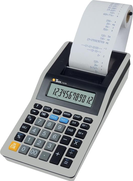 Image du produit Twen Calculatrice de bureau 110 PD bleue 102x45x200 mm (LxHxP) Batterie secteur gris/noir (Piles)