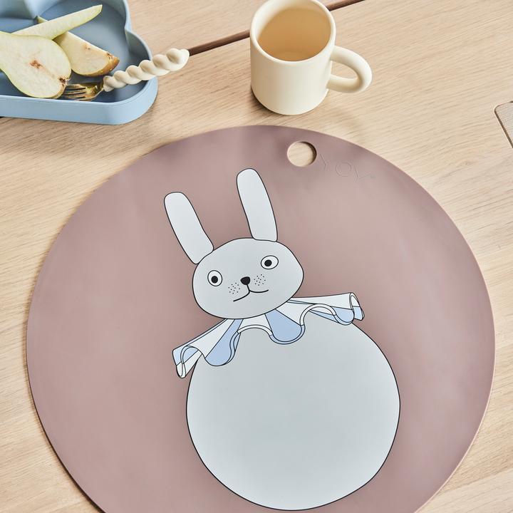 Actual product image OYOY Mini Children's Table Set Pompom Rabbit Ø39 cm