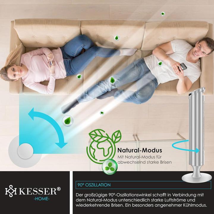 Produktbild Kesser Turmventilator mit Fernbedienung und Timerfunktion (51.50 dB)
