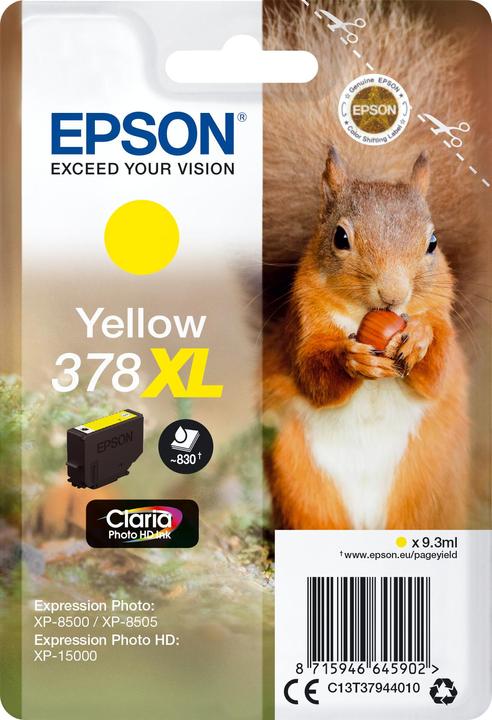 Produktbild Epson Singlepack Yellow 378xl (Y)