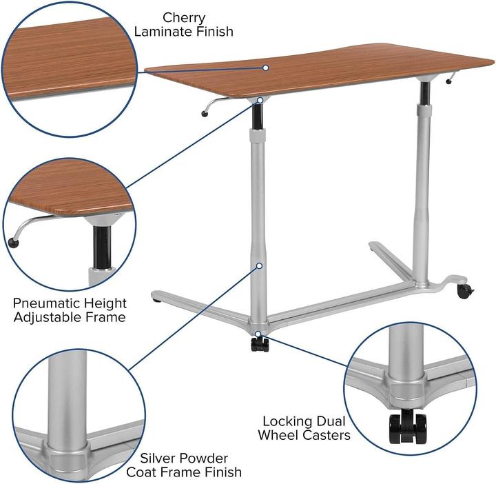 Produktbild Flash Furniture Scrivania Ergonomica Seduta e in Piedi