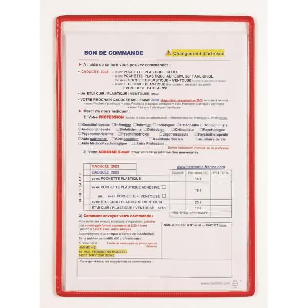 Tarifold, Informationsschild, Klarsichttafel standard A4 rot 5 Stück
