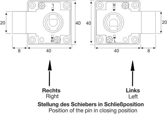Image du produit BMB Serrure à visser, dimension de broche 25 mm, fermeture différente à gauche et à droite
