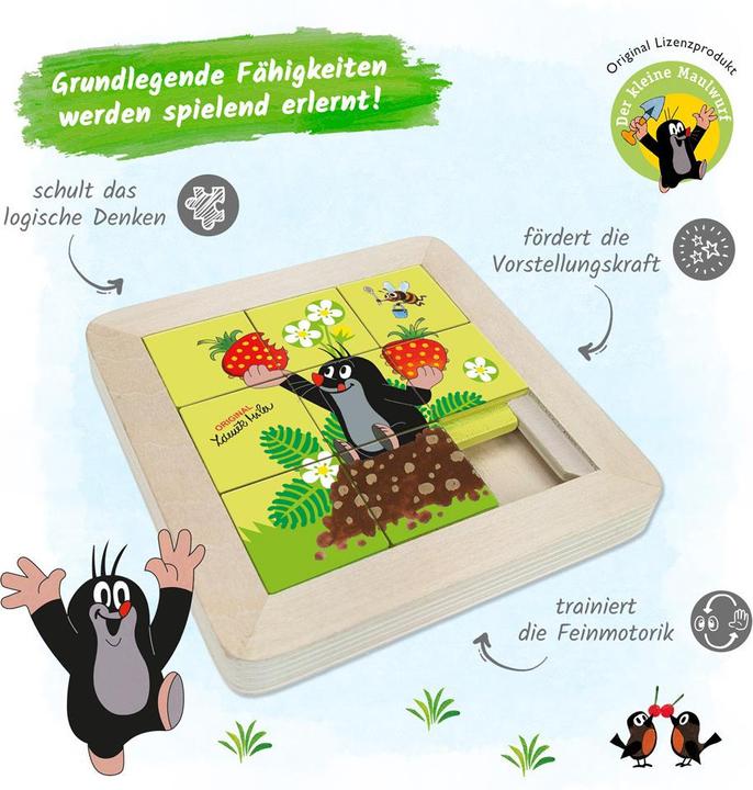 Actual product image Wooden sliding puzzle Little Mole