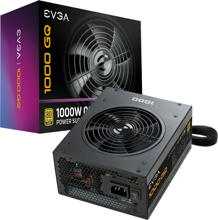 Image du produit EVGA Alimentation 1000 GQ 1000 W, 80 PLUS Gold, entièrement modulaire (1000 W)