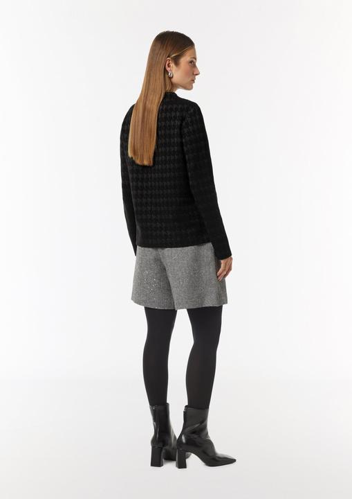 Produktbild Comma Sweatshirt Jerseyshirt mit Hahnentrittmuster und Stehkragen (40)