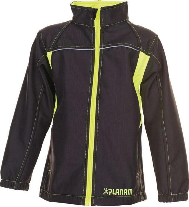 Produktbild Planam Kindersoftshelljacke Junior Grösse 146/152 anthrazit/gelb (146, 152)