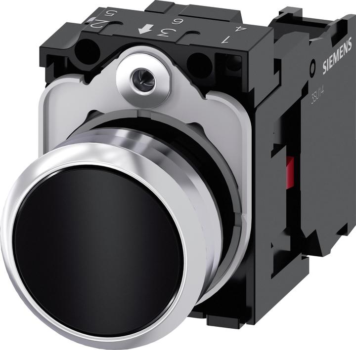 Actual product image Siemens Pushbutton 22mm black 1NC
