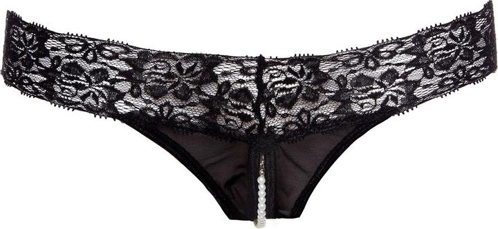 Image du produit Christine Le Duc String perle avec entrejambe ouverte Pia - Noir (S, M)