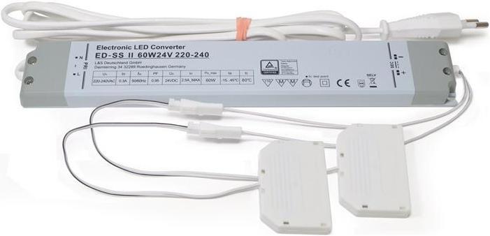Produktbild L&S LED-Konverter 230 V 24 V 60 W 2 x 6-fach Verteiler (6x, 2 m)