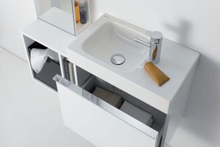 Produktbild Geberit Waschtisch iCon 53 cm Ablage rechts wei mit Keratec Glasur 124053600 (5850 mm, 1950 mm)