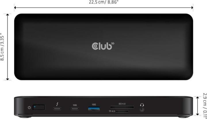 Produktbild Club 3D Club3D Thunderbolt4 16-in-1 Dockingstation 4 Displays St/Bu retail (16 Ports)