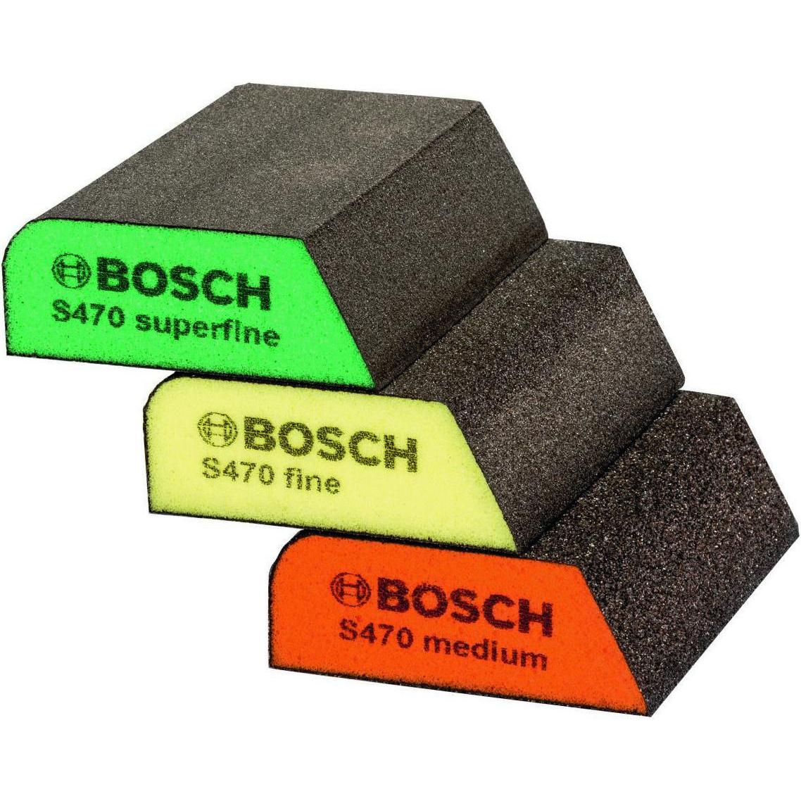 DIY, Schleifmittel, 3tlg. Pack Schleifschwämme, geriffelt 97 x 69 x 26 mm, M, F, SF (3.0 Teile)