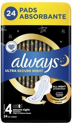 Image du produit Always Ultra Secure Night (24 x, Tampons sanitaires)