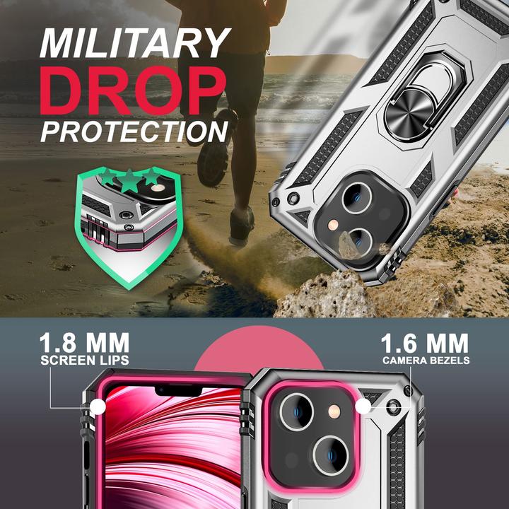 Immagine prodotto Nalia Coperchio ad anello antiurto in stile militare (Apple iPhone 14)