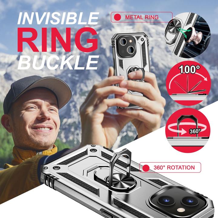 Immagine prodotto Nalia Coperchio ad anello antiurto in stile militare (Apple iPhone 14)