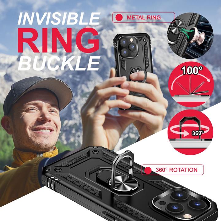 Actual product image Nalia Shockproof Military Style Ring Cover (Apple iPhone 14 Pro)